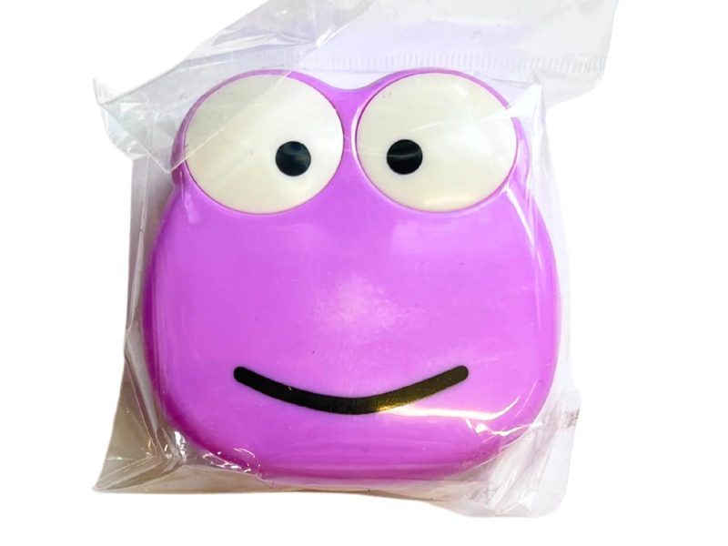 Suport lentile de contact cu figurină de broască, Culoare: Violet