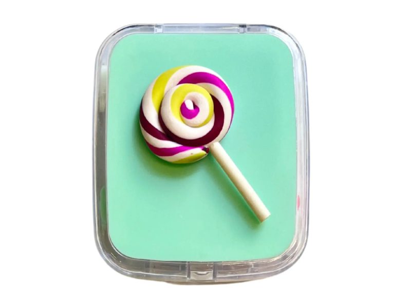 Suport lentile de contact figurină Lollipop, Culoare: Verde