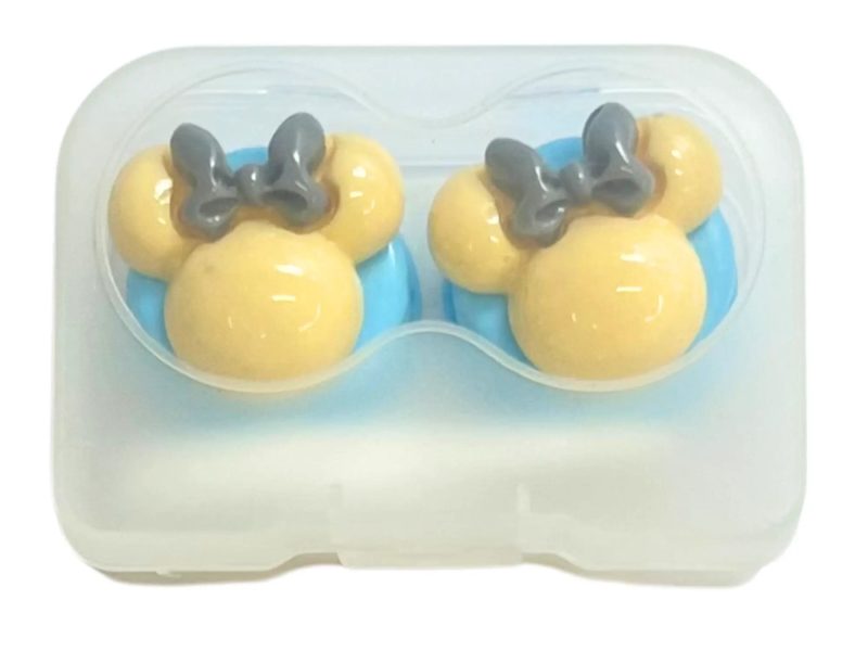 Suport lentile de contact figurină Minnie, Culoare: bază albastră, galben, arc gri