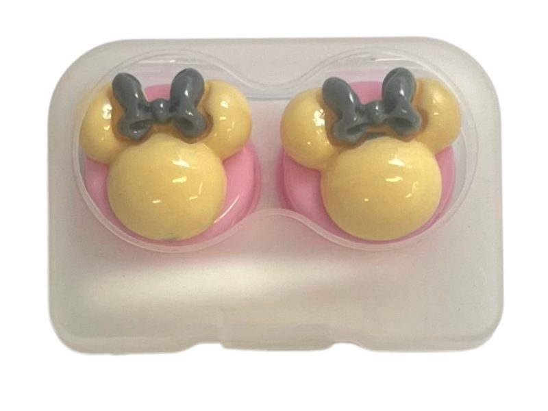 Suport lentile de contact pentru figurina Minnie, Culoare: bază roz, galben, arc gri