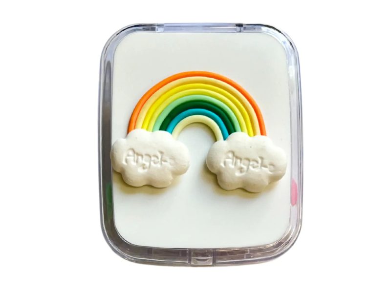 Suport lentile de contact cu figurine Rainbow, Culoare: portocaliu