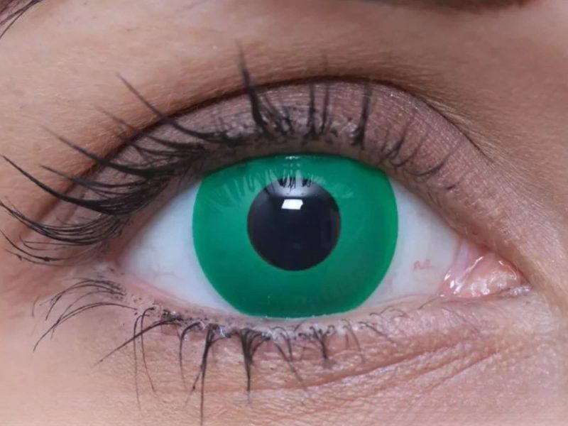 ColourVUE Crazy Emerald Green (2 lentile), lentile de contact lunare - fără dioptrie