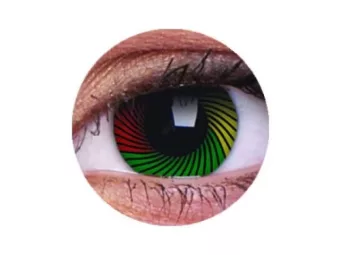   ColourVUE Crazy Rasta (2 lentile), lentile de contact lunare - fără dioptrie